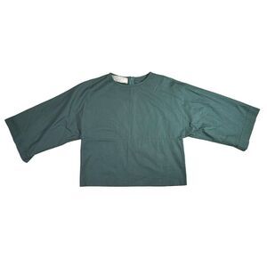 Societe Anonyme‎ Blue Green Cropped Boxy Shirt One Size